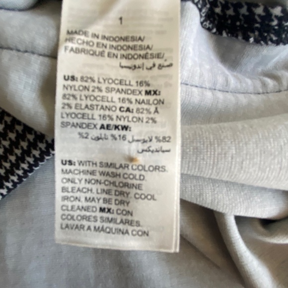 CHICO'S 3/4 sleeve herringbone pattern hi/low hem top size M - Picture 6 of 10